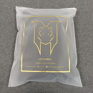 Hot selling eco friendly custom print frosted transparent poly bag with zipper clothing packaging bag