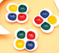 Juego de pintura acrílica para niños DIY 4 colores polvo sólido Gouache pinturas semiseco yeso muñeca pinturas para arte