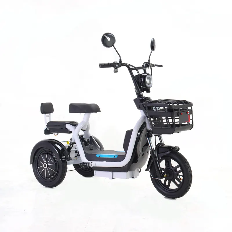 الجملة 500W 48V 12Ah الأسرة E سكوتر 14 بوصة 3 عجلة دراجة ثلاثية العجلات دراجة سكوتر كهربائية للبالغين