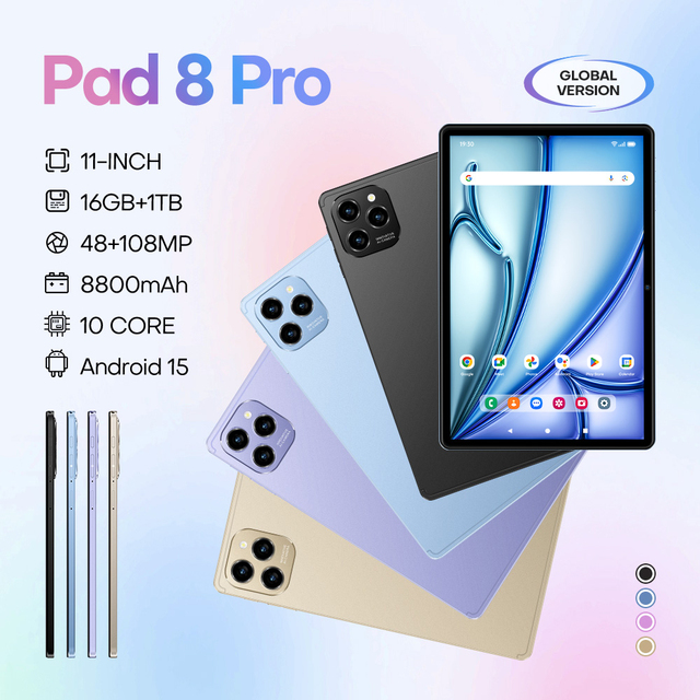 2025 New Android 11-Inch Tablet PC Pad Cross-Border Hot Ultra 8 Pro 16GB + 1TB 48 + 108MP Cameras 5G Network MTK Capacitive