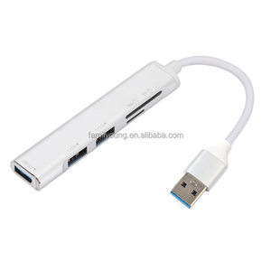 Hợp kim nhôm 5 trong 1 loại C HUB tốc độ cao USB3.0 Hub Đầu đọc thẻ Multiport với <span class=keywords><strong>SD</strong></span> TF cổng cho tính toán USB Splitter r - Product Image 3