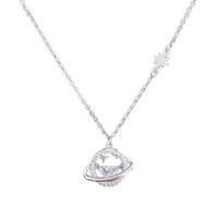 Collier tendance Planet pour femmes, bijoux de luxe légers haut de gamme avec chaîne en cuivre incrustée de zircon