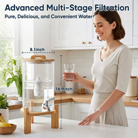 Filtre à eau par gravité en verre de 8 L, purificateur de comptoir, élimine le chlore, les métaux et les sédiments, conserve les minéraux naturels, améliore le goût