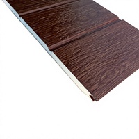 Panneau mural en mousse PU à texture métallique gaufrée, bardage thermique, construction modulaire extérieure, sandwich moderne pour entrepôt