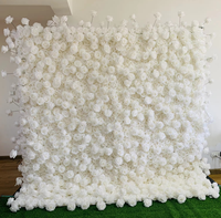 Vente en gros Soie Hortensia Artificielle Rose Rose Fleur Panneaux muraux Tapis de fleurs en plastique bon marché pour la décoration de fête de mariage et d'événement