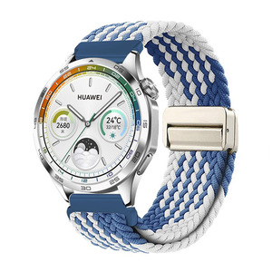 RYB Nouveau bracelet de montre intelligent en nylon tressé 20/22 mm pour Samsung <span class=keywords><strong>Galaxy</strong></span> <span class=keywords><strong>Watch</strong></span> <span class=keywords><strong>3</strong></span> 45 mm 46 mm <span class=keywords><strong>Classic</strong></span> Sport - Product Image 4