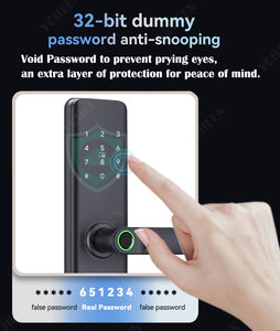 Codice dell'impronta digitale elettronica per la casa 5050 mortasa serratura Tuya Wifi o Ttlock Ble App Smart Digital Lock con chiave elettronica serratura - Product Image 5