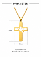 Collier pendentif colombe Saint-Esprit ARNAN en acier inoxydable doré, cadeau religieux pour les jeunes, les programmes d'église et les femmes
