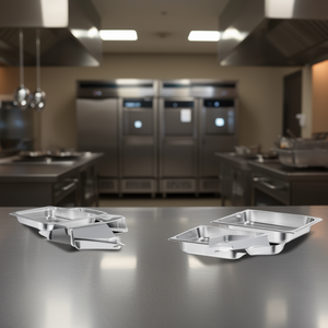 Vevor Bac de service en acier inoxydable 1/2 taille, profondeur 2,5 pouces, capacité 13L, pour restauration, stockage, restaurant, hôtel - Product Image 2