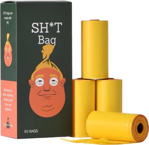 Sacs à déjections canines Trump, sacs à déjections pour animaux de compagnie anti-fuites, lot de 60, le sac à déjections le plus présidentiel, adapté aux promenades en extérieur avec les chiens. - Product Image 1