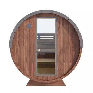 Rumah 10 penjualan teratas Sauna barel 6 Meter Lounger Sauna luar ruangan tampilan panorama
