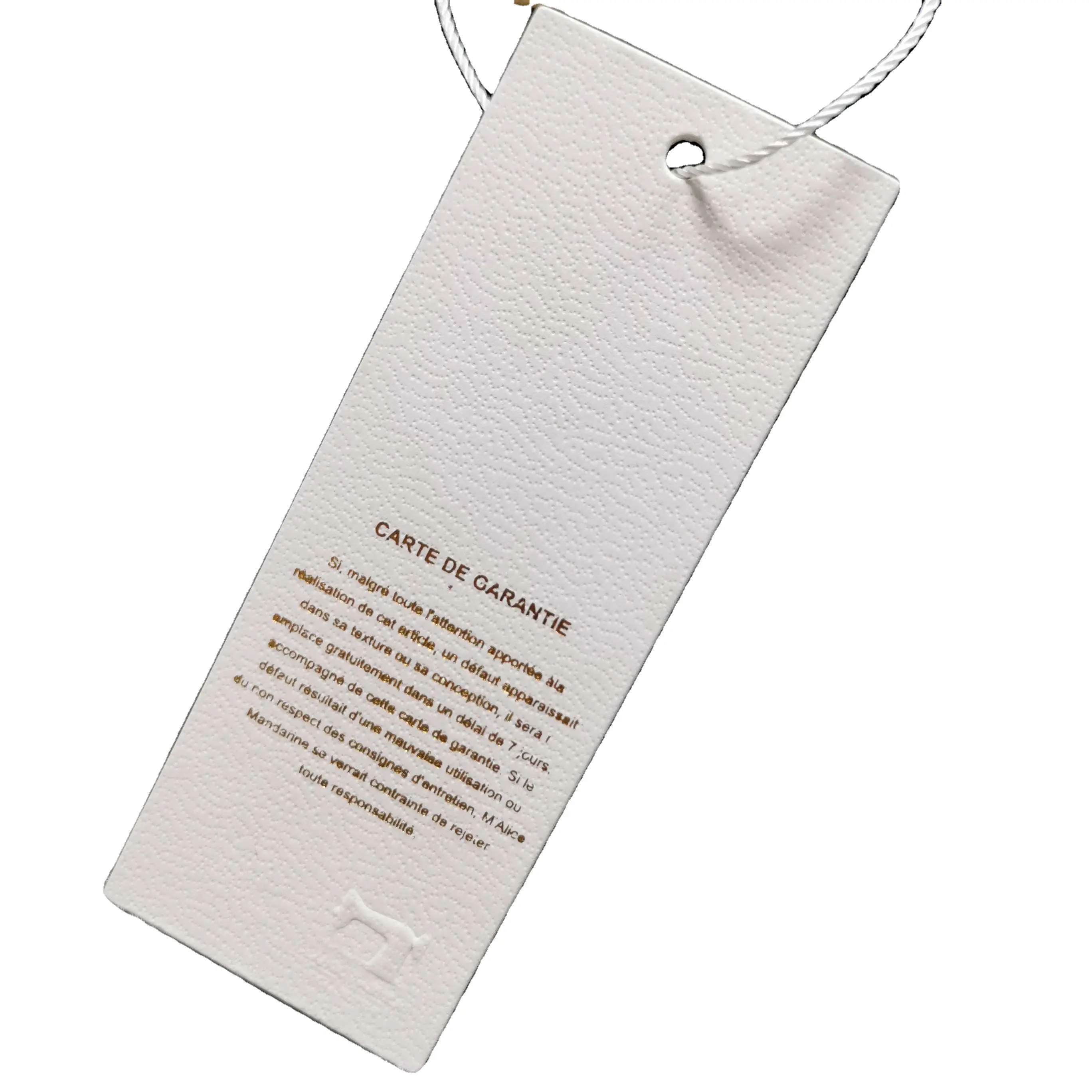 Biodegradable mejor oferta swing etiquetas de impresión personalizada de hoja de oro de papel Kraft con Logo Swing bufandas etiquetas con hilo de algodón