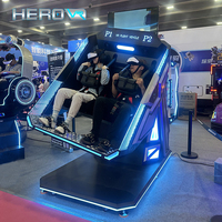 Máquina de Realidad Virtual HEROVR, Montaña Rusa Totalmente Inmersiva de 360°, Realidad Virtual para 2 Personas, para Interiores/Exteriores, Parque Temático Educativo en Casa