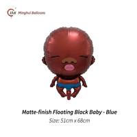 Ballon en aluminium Afro Black Baby, thème africain, décoration pour fête de révélation du sexe du bébé