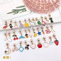 Groothandel Diy Schattige Gouden Hanger Charme Fruit Dier Emaille Charme Hangers Groot Gat Sieraden Benodigdheden Maken Accessoires
