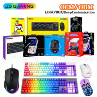 JSGAMING Vente en gros Clavier et souris pour ordinateur de bureau et de maison Kit clavier et souris filaire USB rétroéclairé pour jeux