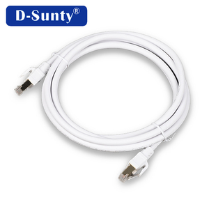 Câble Ethernet Cat8 rond SFTP, conducteur en cuivre pur 28AWG, connecteur RJ45, noir et blanc, 1M 2M 3M 5M 10M 15M 20M 30M, câble de raccordement réseau - Product Image 1