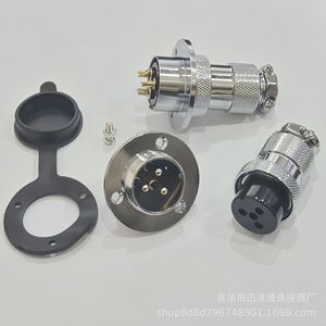 Conector de Aviación GX25DF25 M25 de 2-12 Pines, Aleación de Zinc, Niquelado, Contacto de Cobre Chapado en Oro - Product Image 3