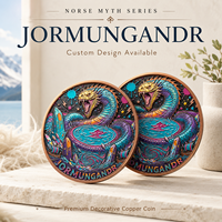 Pièce de monnaie en cuivre pur 999 de 1 oz, plusieurs types, série animale mythologie nordique, édition collector en cuivre coloré en relief, haute qualité