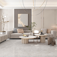 Carrelage en porcelaine moderne effet marbre blanc brumeux 900x1800mm, facile à nettoyer, imperméable, pour sol/mur, salle de bain, salle à manger, salon, hôtel