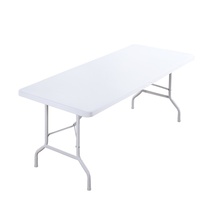 Table pliante portable en plastique robuste de 154 cm (60 pouces) pour camping et pique-nique en extérieur avec coussin imperméable