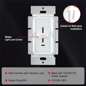 Trượt Dimmer tường chuyển đổi <span class=keywords><strong>12</strong></span> <span class=keywords><strong>Volt</strong></span> Dimmer kiểm soát với chỉ số ánh sáng - Product Image 2