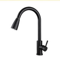 Robinet de cuisine moderne de luxe avec douchette extractible effet cascade et pluie, en acier inoxydable 201 nickel brossé, flexible, pour usage hôtelier