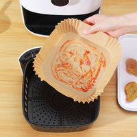 Papier de cuisson pour friteuse à air, antiadhésif, double face, jetable, écologique, résistant au four, 100 pièces, carré, rond, pour pizza et aliments