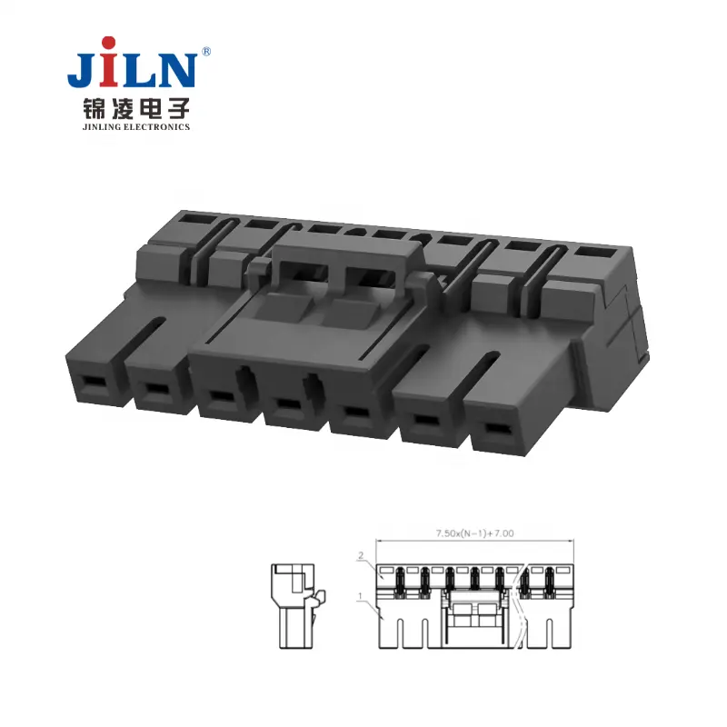 JiLN 7.50 Mm Pitch Female Type 8.00 Mm Stripping Length 25.4mm Height Green PCB Pluggable Terminal Blocks