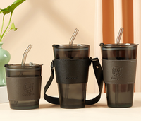 Gobelet en verre de cerf de haute qualité, gobelet à eau d'été, cadeau de célébrité, produit de bien-être, bouteille en verre de 450 ml avec poignée en cuir