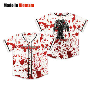 Maillots de baseball rétro brodés personnalisés tendance de la rue vêtements de sport bon marché comprenant des options de taille plus chemises de baseball tendance de la rue - Product Image 1