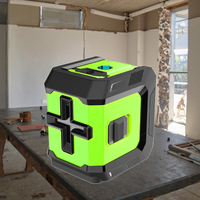 Niveau laser de construction rotatif industriel DIY à lumière verte, haute précision, auto-nivelant 360°, 3 mm, mini, 2 lignes, alimenté par batterie 5V