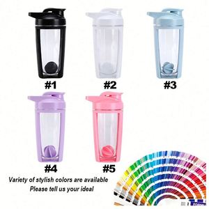 Bouteille de shaker de protéines en plastique sans BPA, anti-fuite, avec logo personnalisé OEM/ODM, gobelet à eau portable pour le sport - Product Image 2