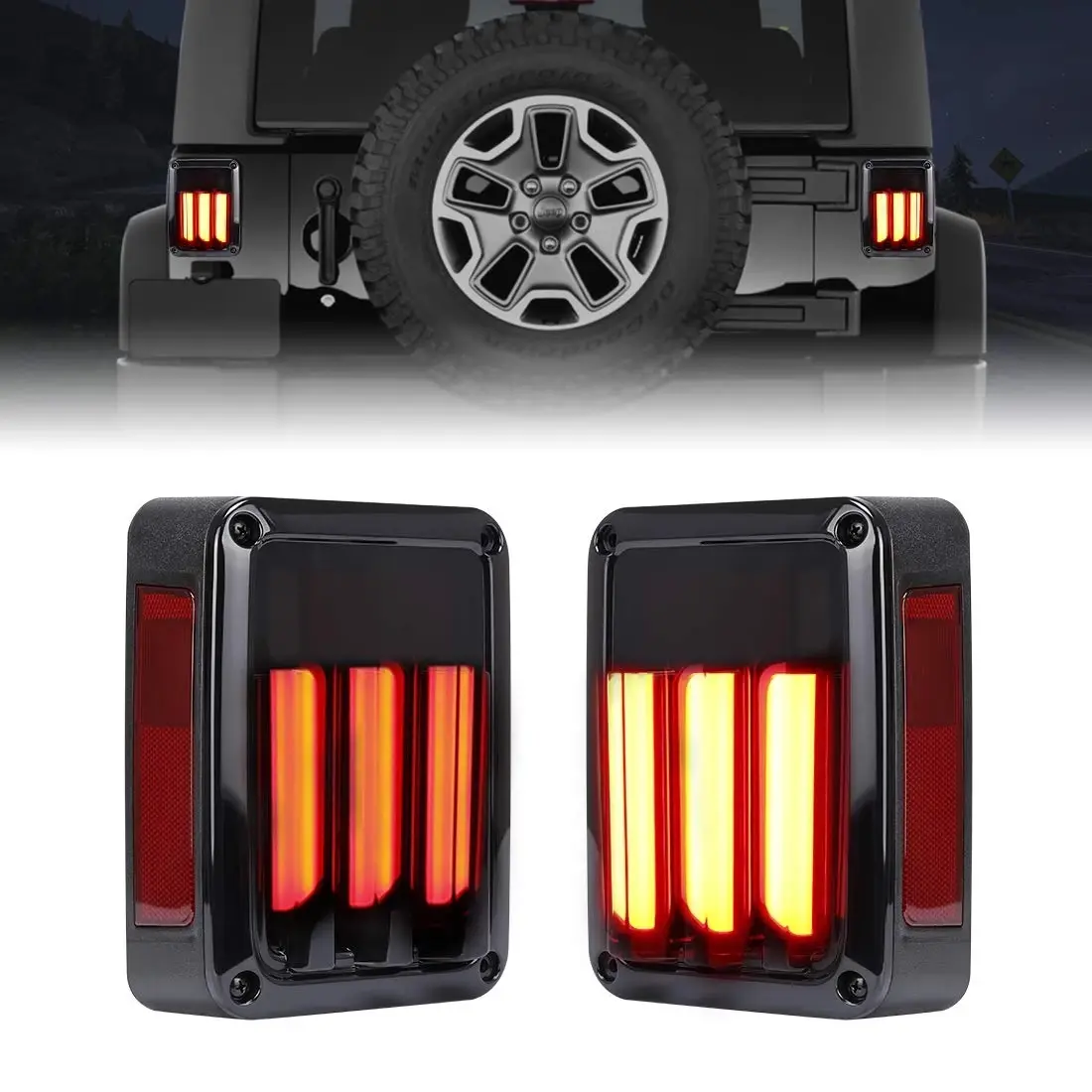 Горячая распродажа! Светодиодные задние фонари для Jeep Wrangler JK 2007-2016, задние фонари, фонари заднего хода для внедорожников
