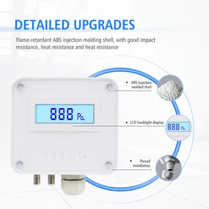 LEFOO Trans misor de Presion Diferencial Industrie Differential HVAC Luftdruck messumformer Sensor mit Display