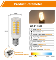 E12 E11 2700K-6500K AC120V LED Bombilla de maíz Bombilla de araña para bombillas LED con certificación ETL FCC
