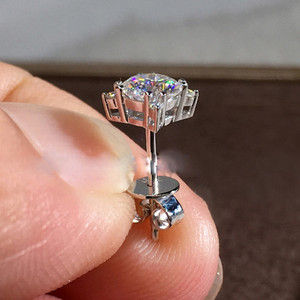 Bague en or rose avec diamant rond taille brillant, couleur G, diamant naturel, classique, pour fiançailles, or blanc pour femme, certifié GIA - Product Image 5