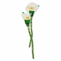 Applique artisanale perlée et pailletée motif Muguet pour robes, tenues de mariée, cheongsams, décoration textile et travaux de couture DIY