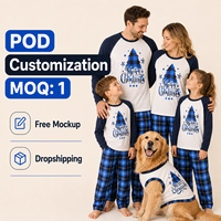 Ensemble de pyjamas de Noël personnalisés à carreaux pour la famille, en polyester, vêtements de nuit pour hommes, femmes et enfants, vêtements de détente, dropshipping POD