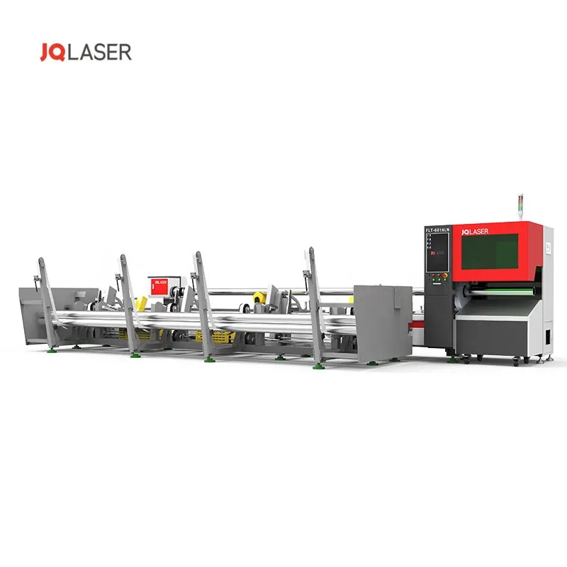 2023 الأكثر شعبية JQLASER 6016LN التلقائي تحميل 165 مللي متر الكربون الصلب الفولاذ المقاوم للصدأ الألومنيوم الليزر أنبوب ماكينات قص