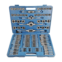 Juego de Machos y Terrajas Métricas de 110 Piezas M6-M18, Kit de Roscado Manual de Acero Aleado, Herramientas Maestras para Cortar Roscas Metálicas