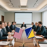 Drapeau national de Bosnie-Herzégovine Drapeau de table Bleu, jaune et blanc et mise en page du site de l'événement Star Drapeau de table caractéristique