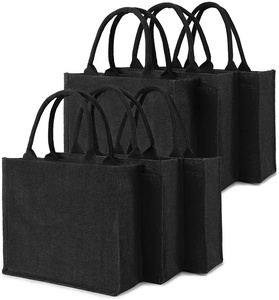 Bolsa de Yute Negra con Asas de Cuerda, Logotipo Personalizado, Base Reforzada, Bolsa de Compras - Product Image 4