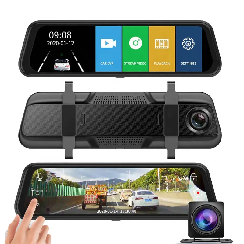 Auto Video Recorder 1080P Dual Lens Dvr Rijrecorder 10 Inch Touch Auto Camera Streaming Media Achteruitkijkspiegel Auto Rijden Rec