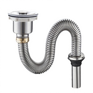 Cabezal de ducha portátil redondo cromado de 5.5 pulgadas de diámetro, accesorio de baño moderno anticorrosión con manguera flexible - Product Image 1