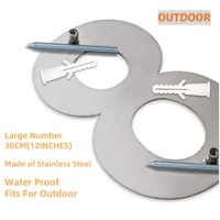 Plaques de porte modernes en acier inoxydable de 20/30 cm pour numéros de maison, numéros d'adresse personnalisés pour portail de garage, fixation murale