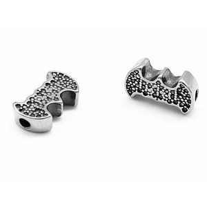 Yunnique – perles d'espacement en forme de chauve-souris en acier inoxydable, pour la fabrication de bracelets, perles irrégulières en vrac, accessoires de bijoux GZY-316-105 - Product Image 5
