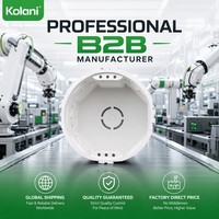 Boîtier de jonction encastré rond européen Kolani 74x74x45mm, boîtier électrique arrière en PC ignifuge avec découpes amovibles