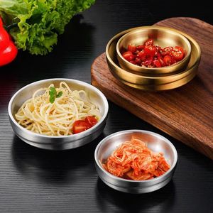 304 Stainless Steel Condiment Dish Round Gold Silver Korean Style Small Bowl For Party Use - Product Image 2