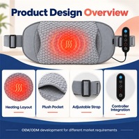 Ceinture chauffante portable alimentée par USB, température réglable, surface en peluche pour la maison, le bureau, le lit, le canapé
